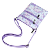 Tie Dye Purple Leather Crossbody Purse