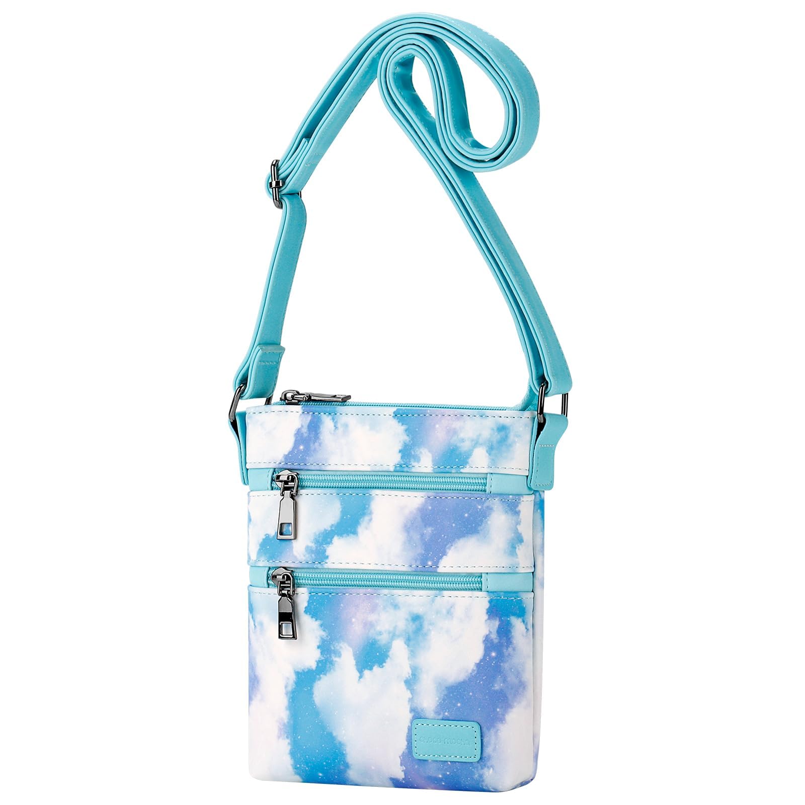 Galaxy Blue Leather Crossbody Purse