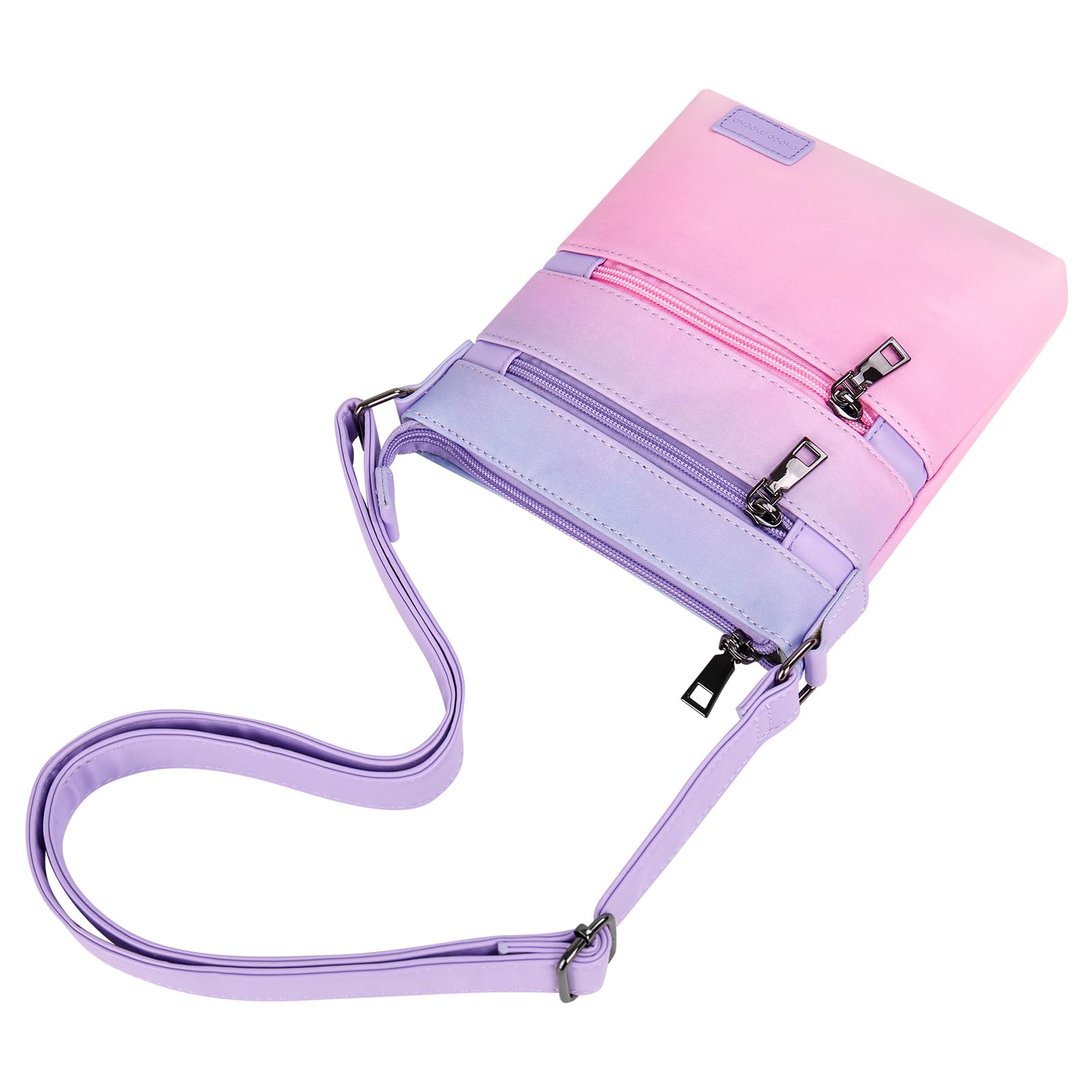 Gradient Pink Leather Crossbody Purse