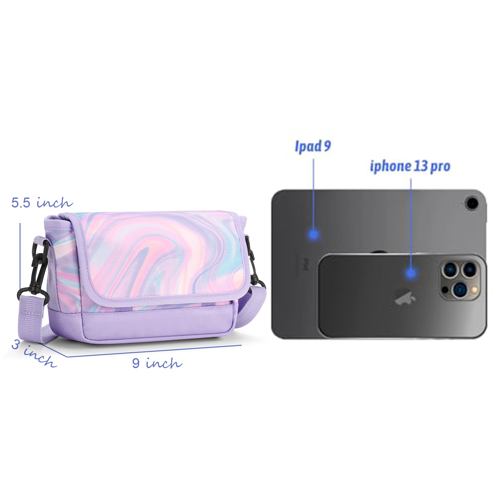 Gradient Fluid Purple Teens Crossbody Purse