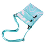 Laser Fluid Teal Leather Crossbody Purse