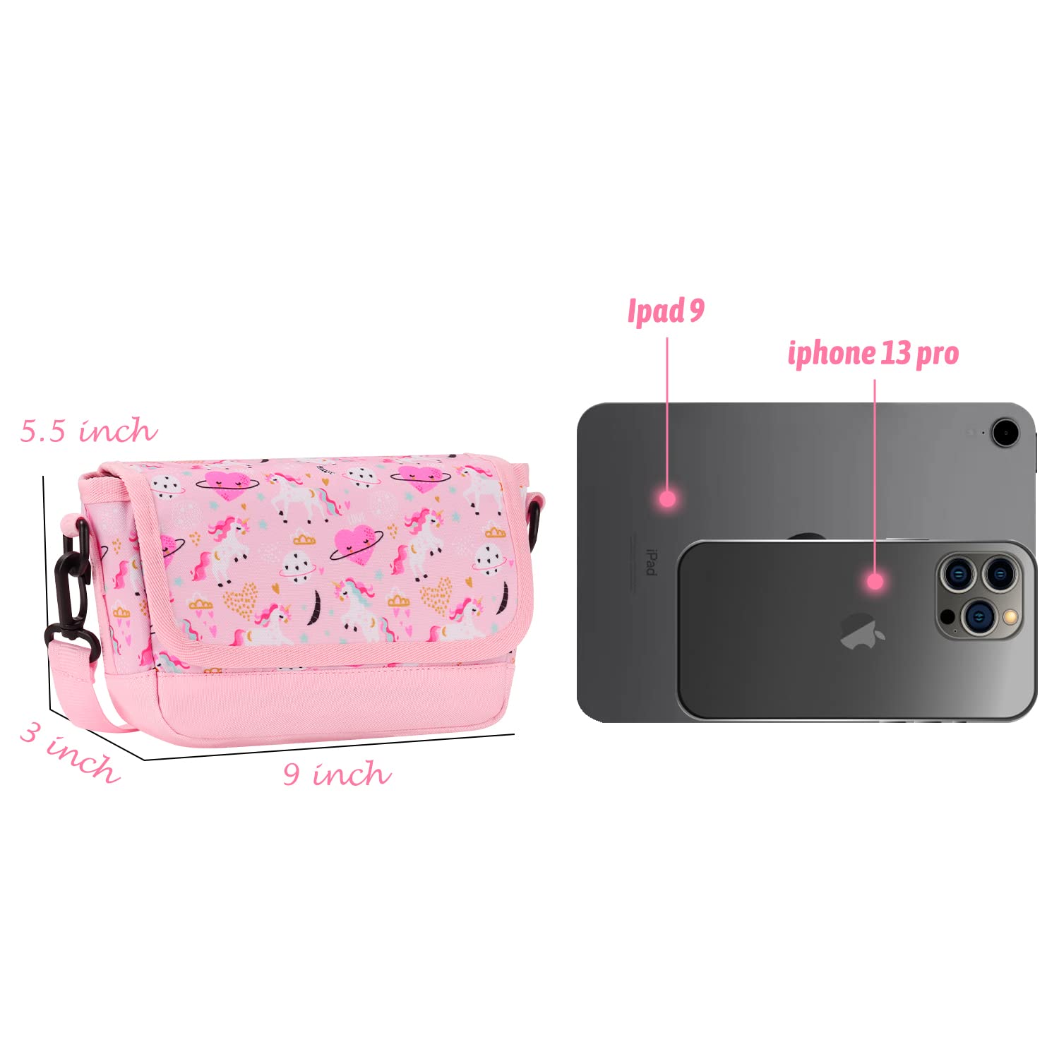 Unicorn Pink Teens Crossbody Purse