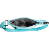 Laser Fluid Teal Leather Crossbody Purse