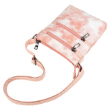 Tie Dye Orange Leather Crossbody Purse