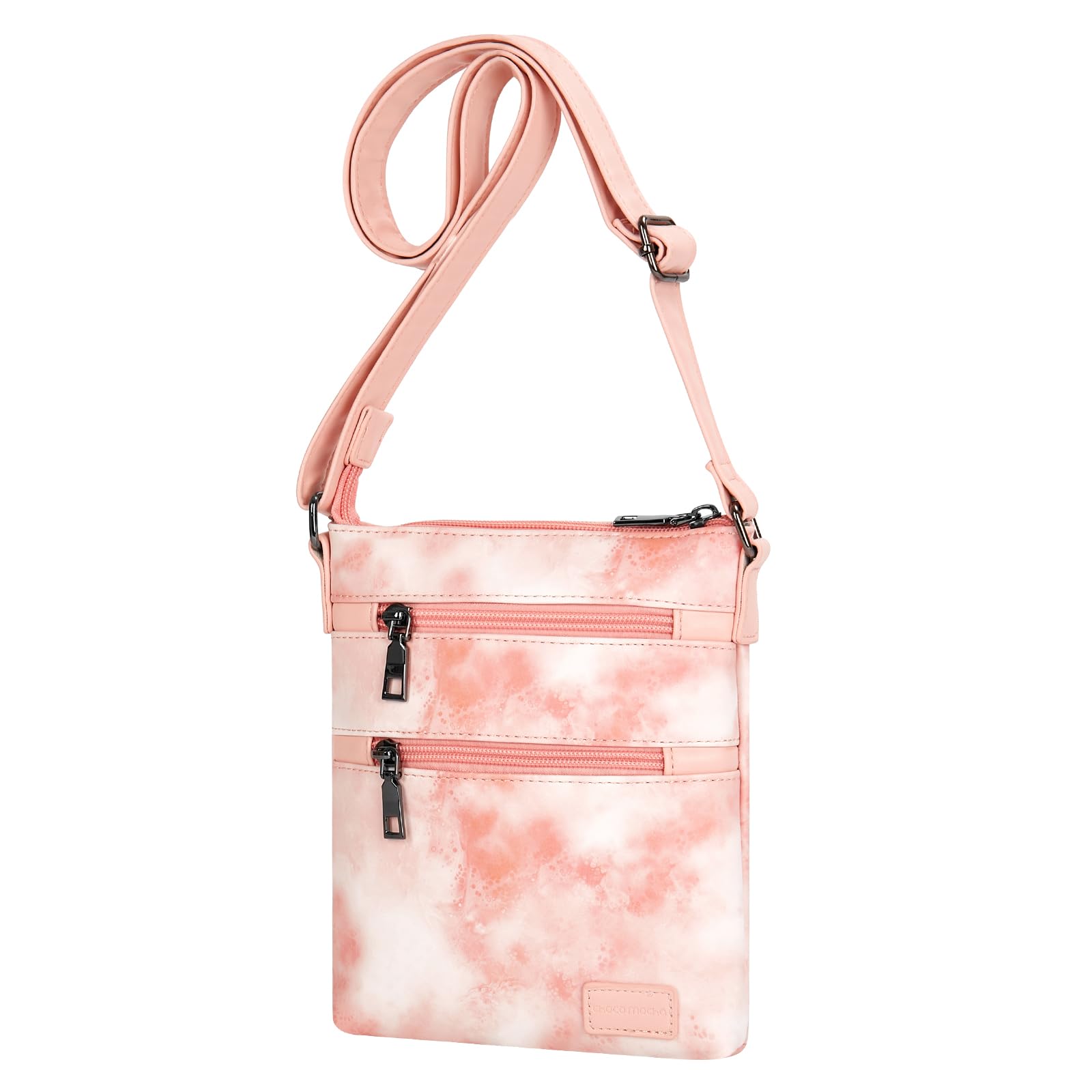 Tie Dye Orange Leather Crossbody Purse