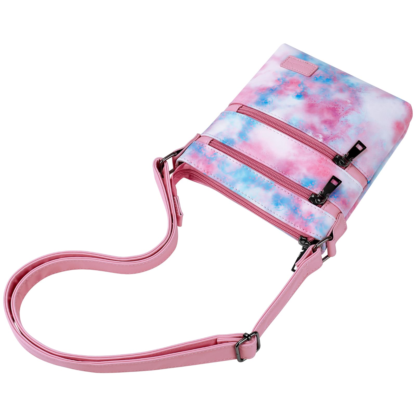 Tie Dye Gradient Pink Leather Crossbody Purse