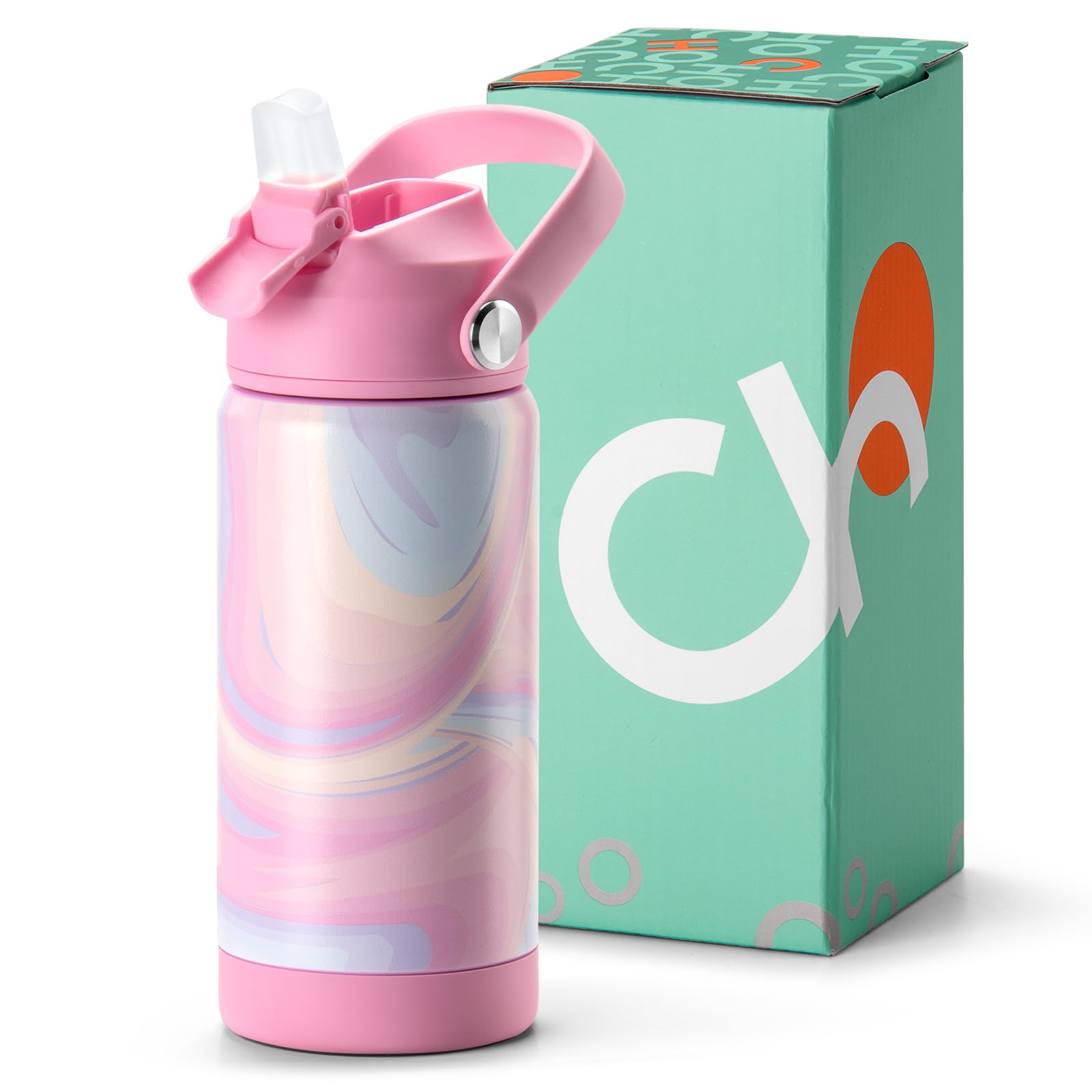 Fluid Colorful Pink Water Bottle 14Oz