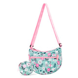 Floral Green Moon Crossbody Purse