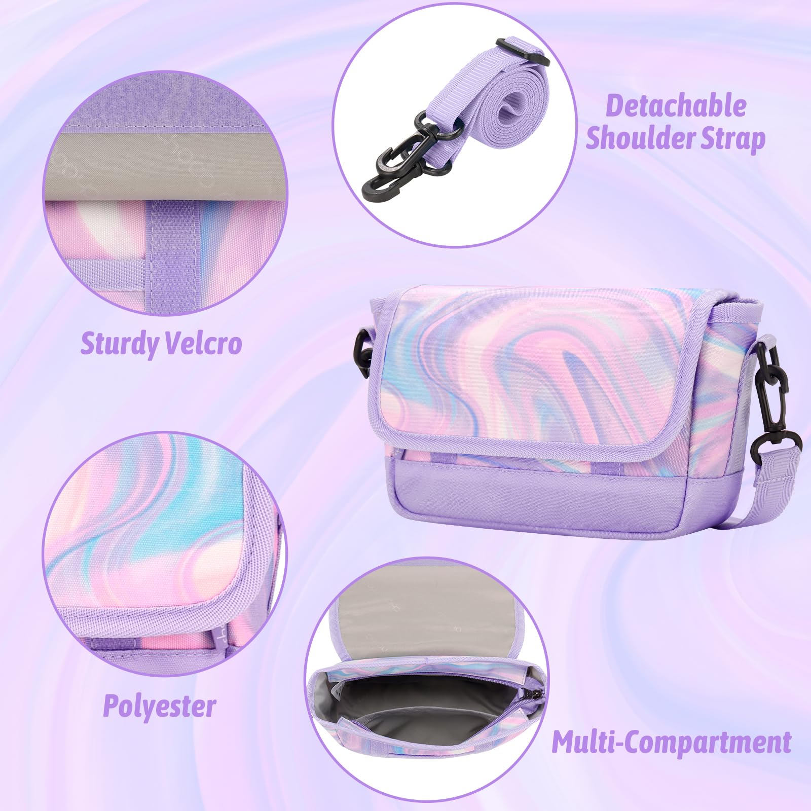 Gradient Fluid Purple Teens Crossbody Purse