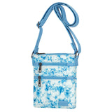 Tie Dye Blue Leather Crossbody Purse