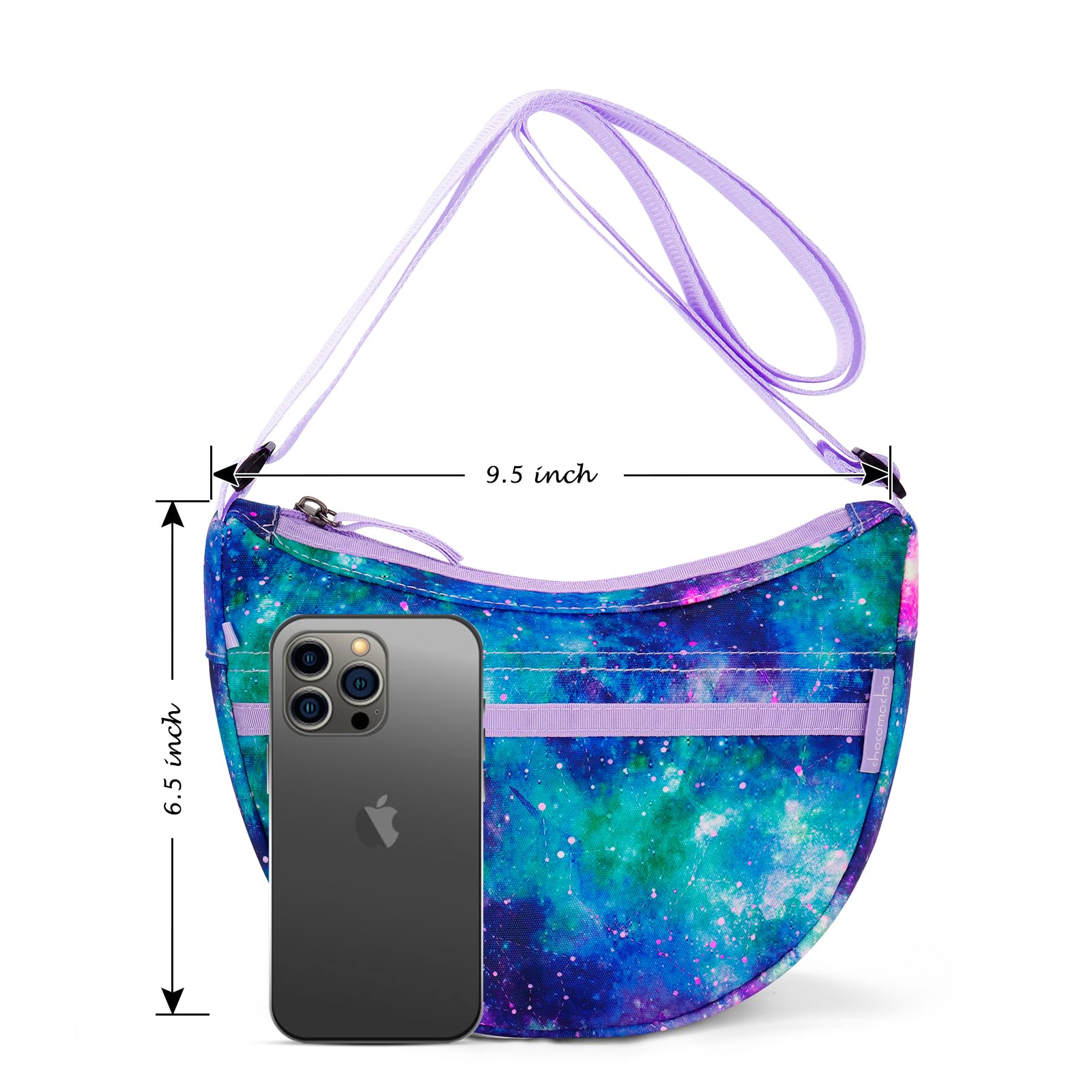 Galaxy Purple Moon Crossbody Purse