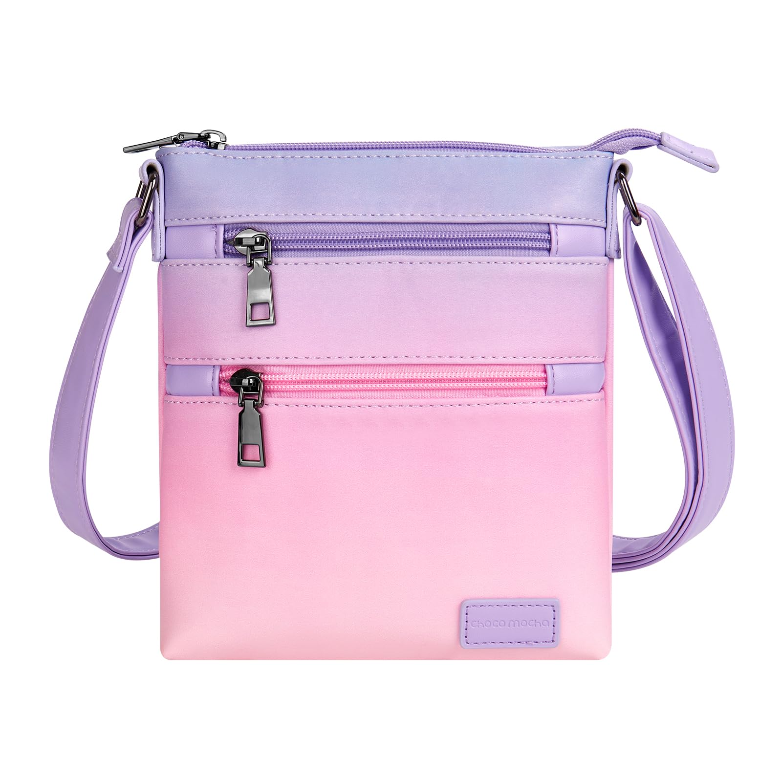 Gradient Pink Leather Crossbody Purse