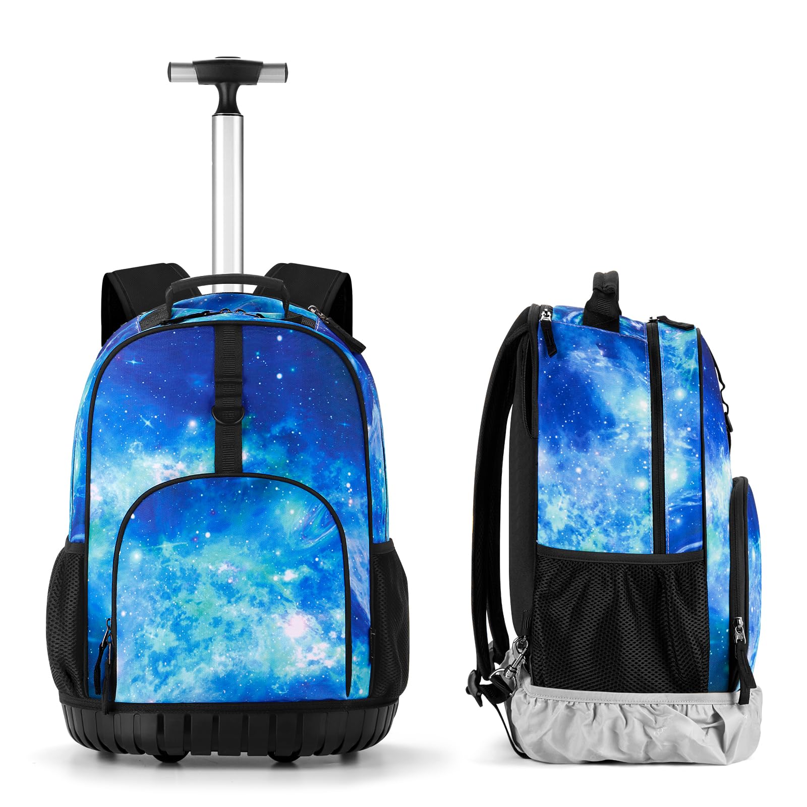 Galaxy Blue Kids Rolling Backpack Set