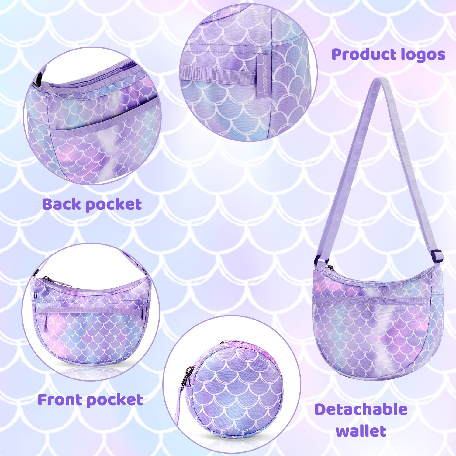 Mermaid Purple Moon Crossbody Purse