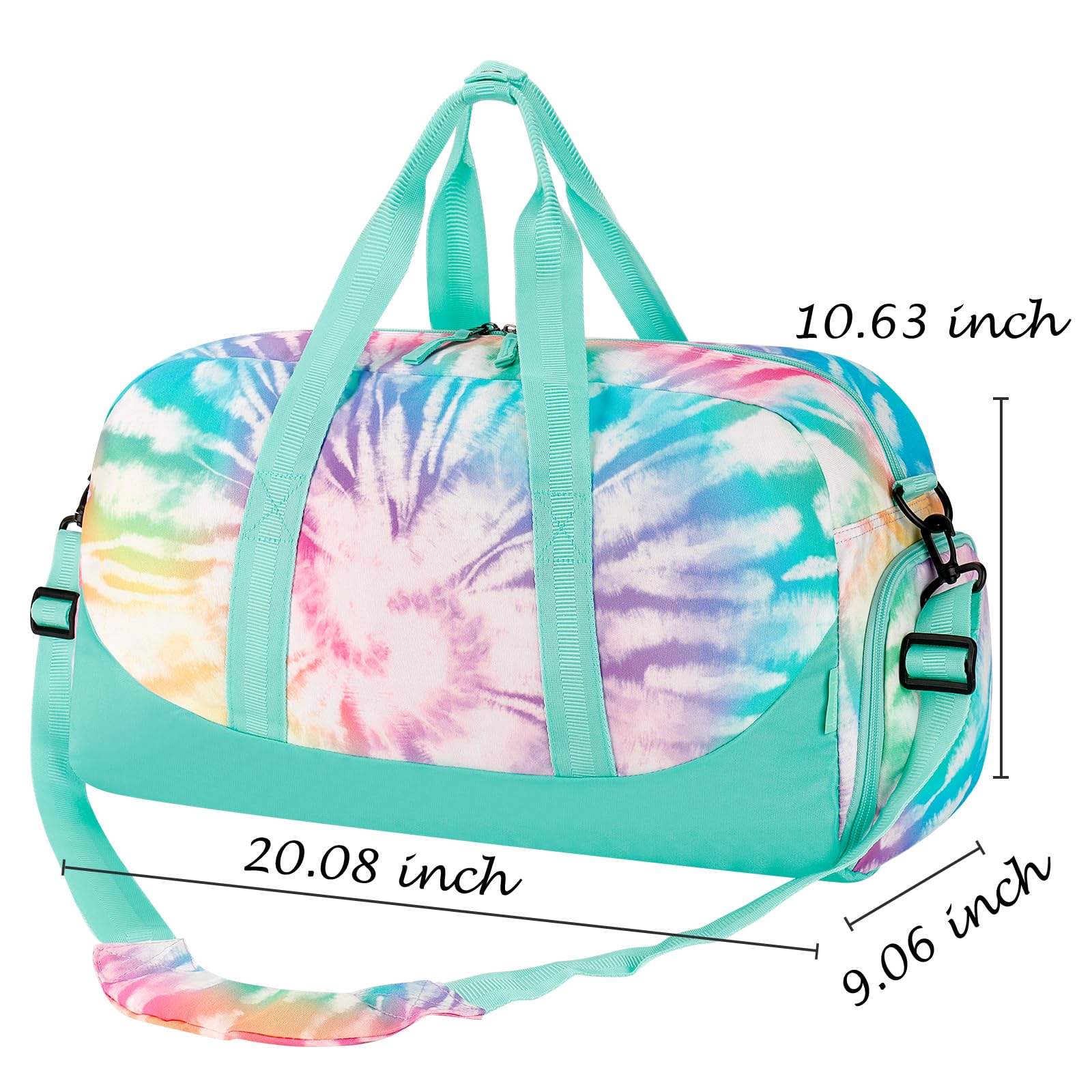 Tie Dye Swirl Green Duffle Bag