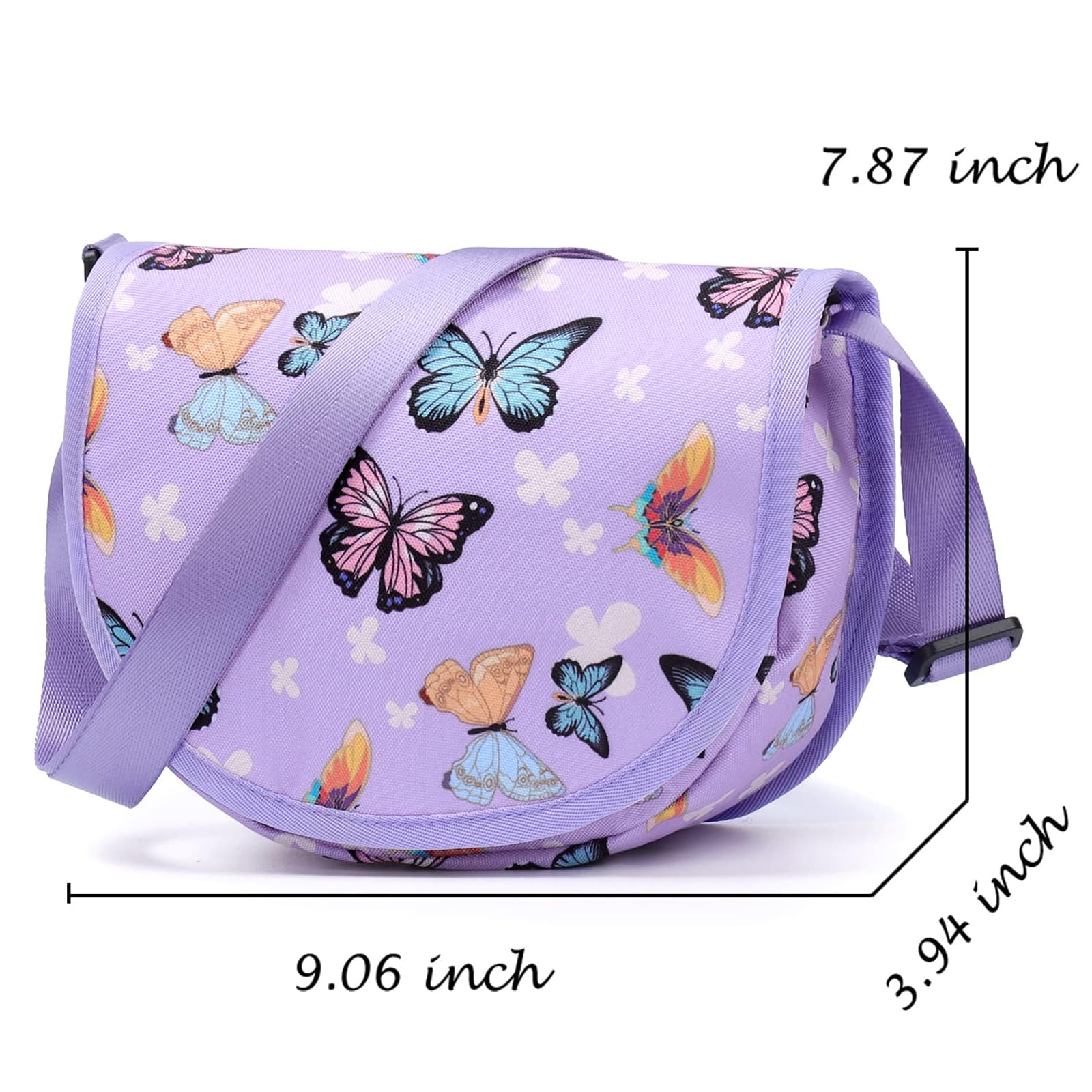 Butterfly Purple Saddle Crossbody Purse