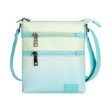 Gradient Teal Leather Crossbody Purse