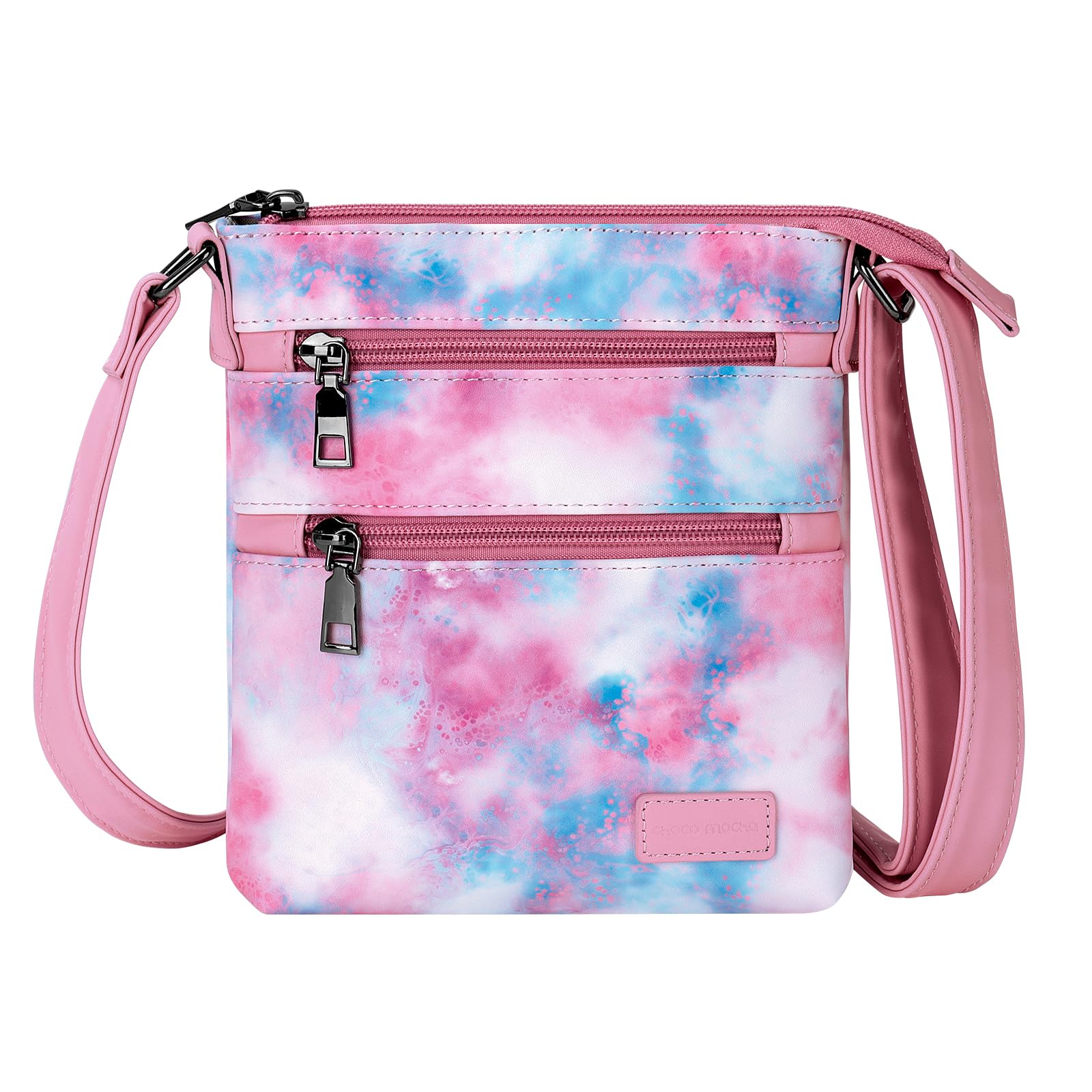 Tie Dye Gradient Pink Leather Crossbody Purse