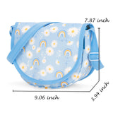 Daisy Blue Saddle Crossbody Purse