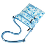 Tie Dye Blue Leather Crossbody Purse