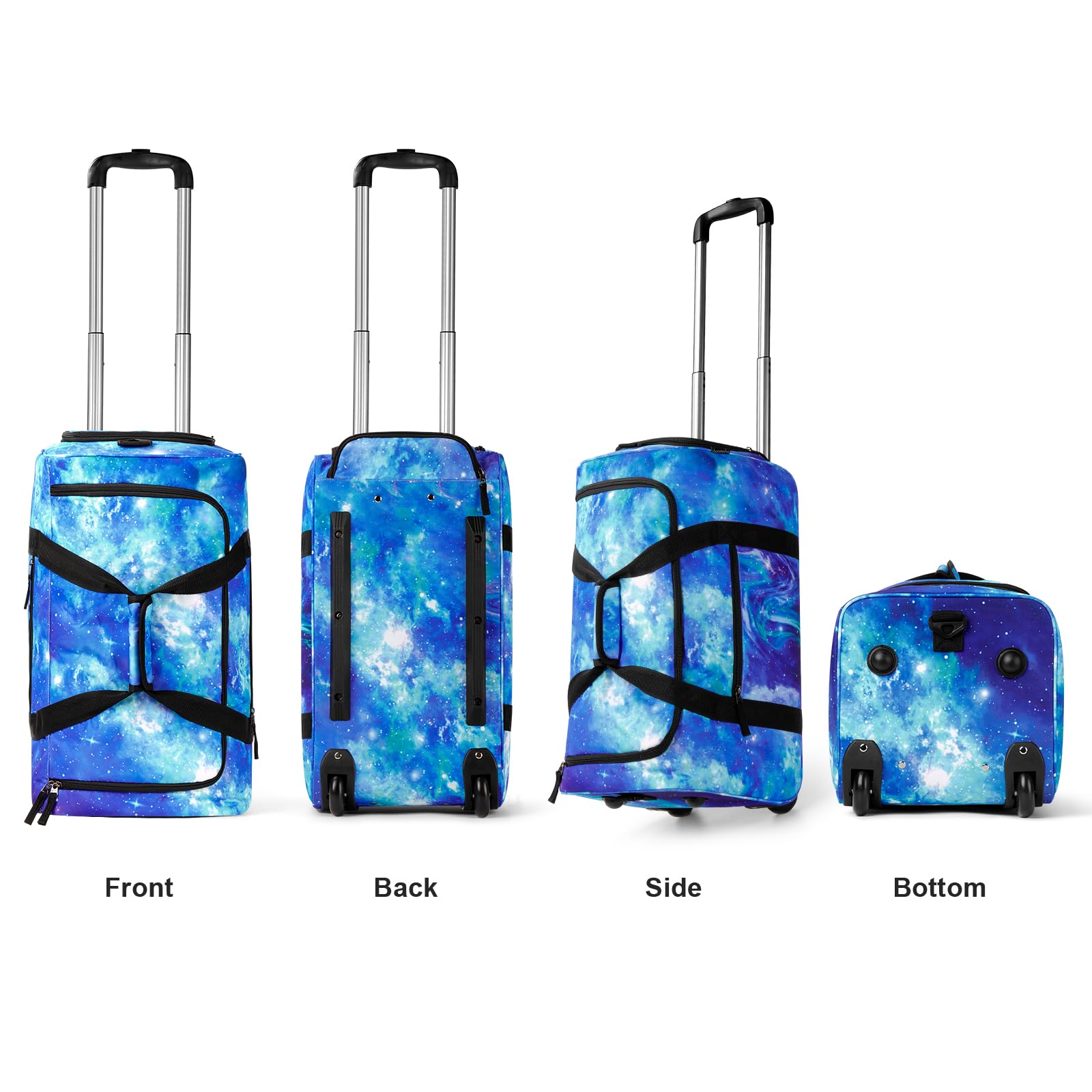 Galaxy Blue Rolling Duffle Bag