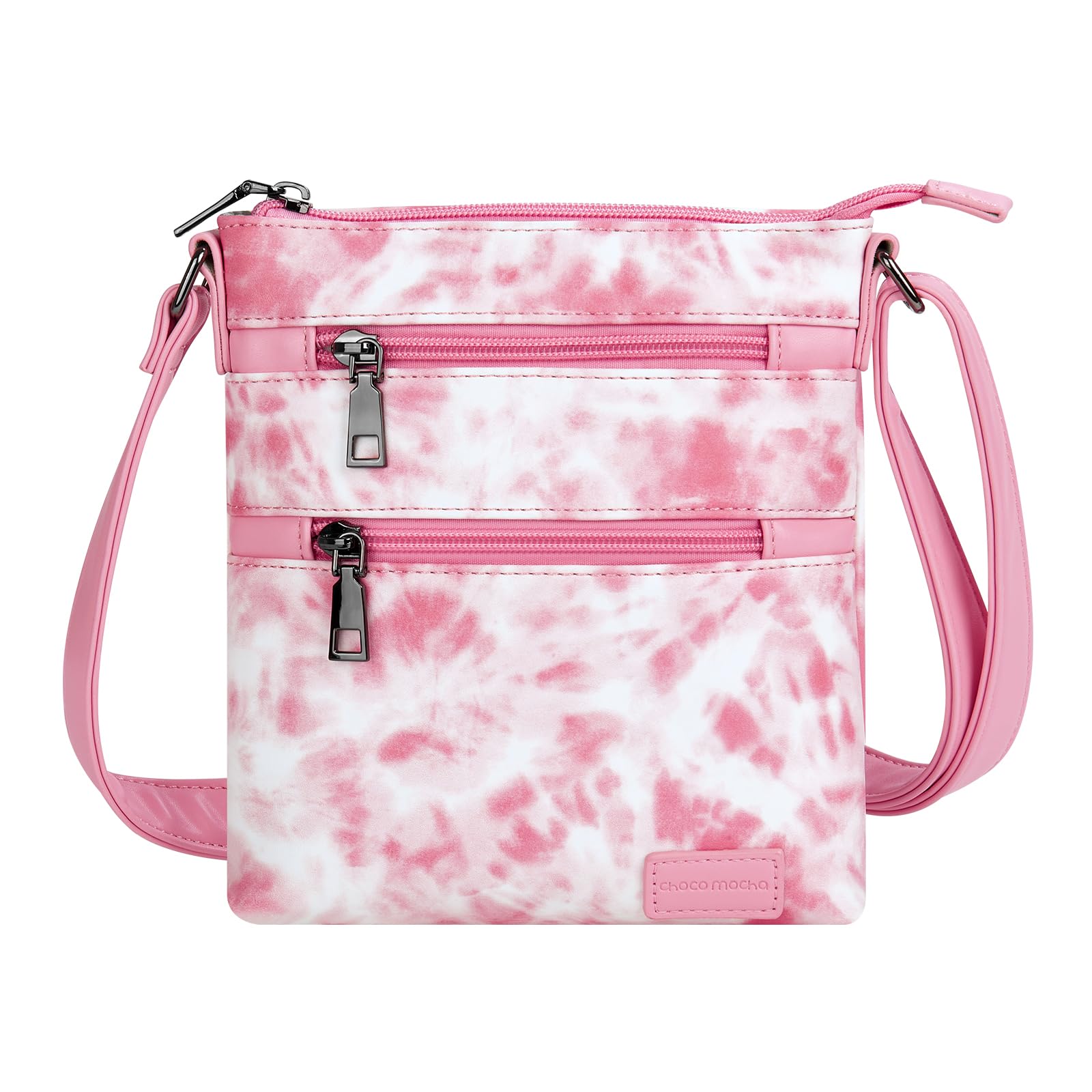 Tie Dye Pink Leather Crossbody Purse