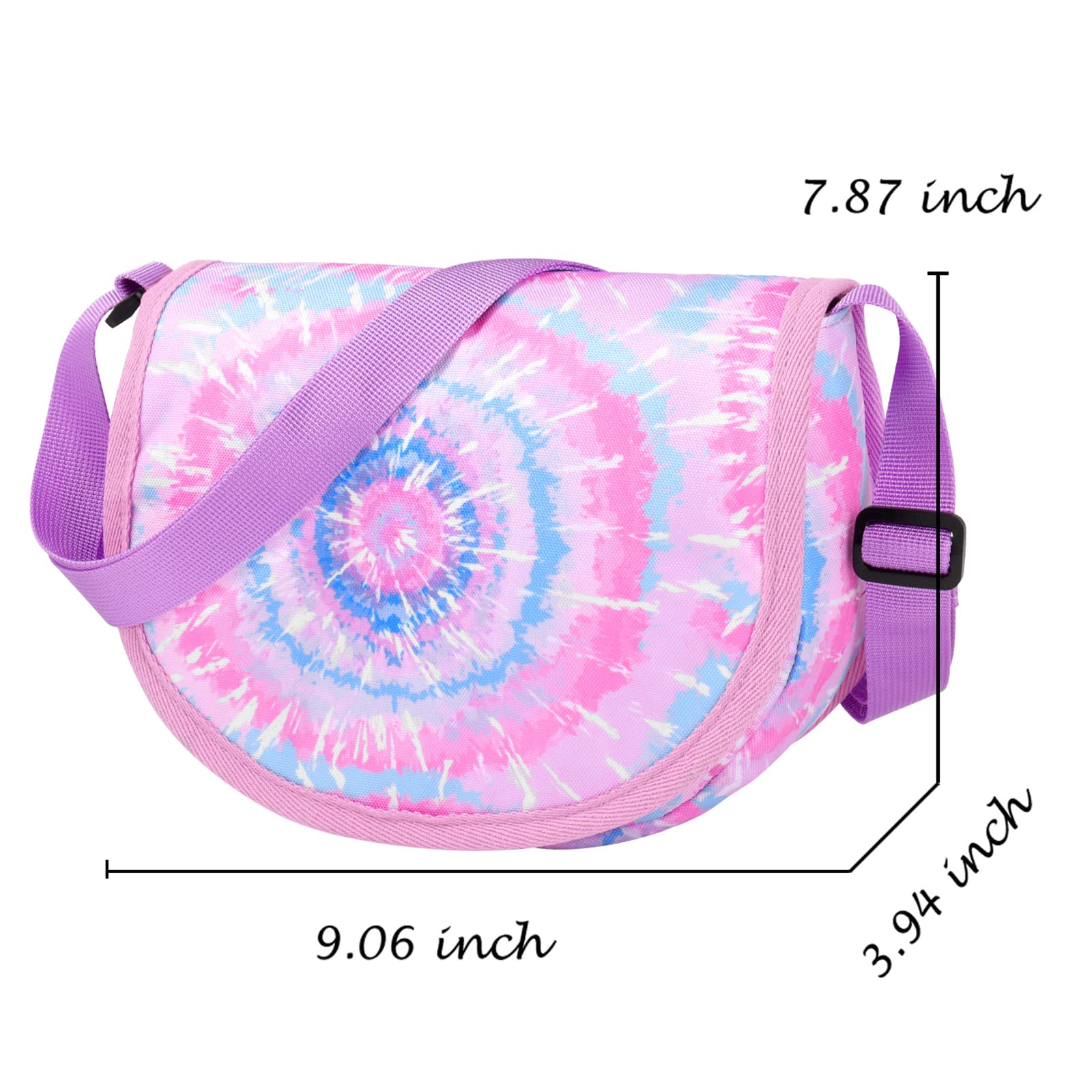 Tie Dye Swirl Purple Saddle Crossbody Purse