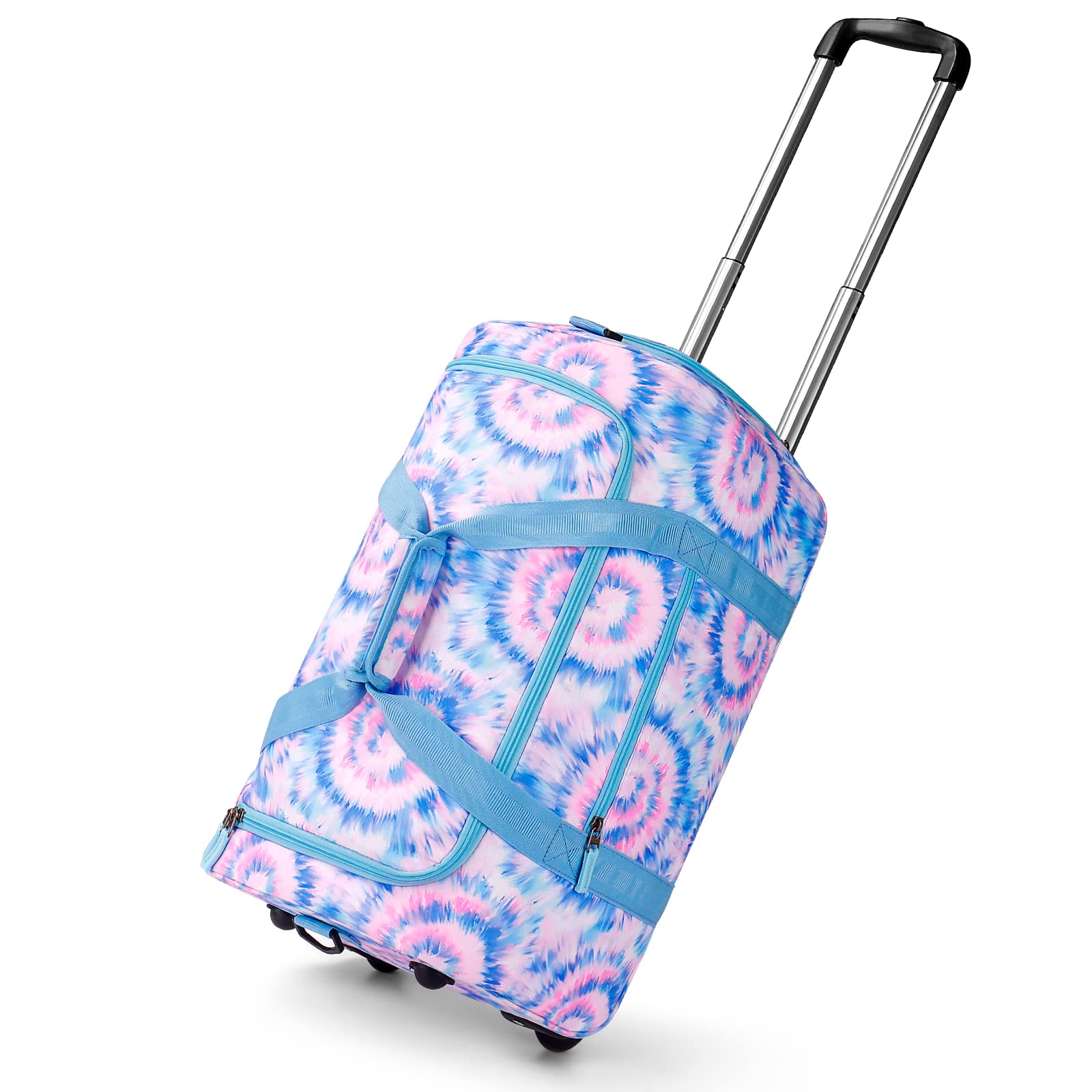 Tie Dye Blue Purple Rolling Duffle Bag