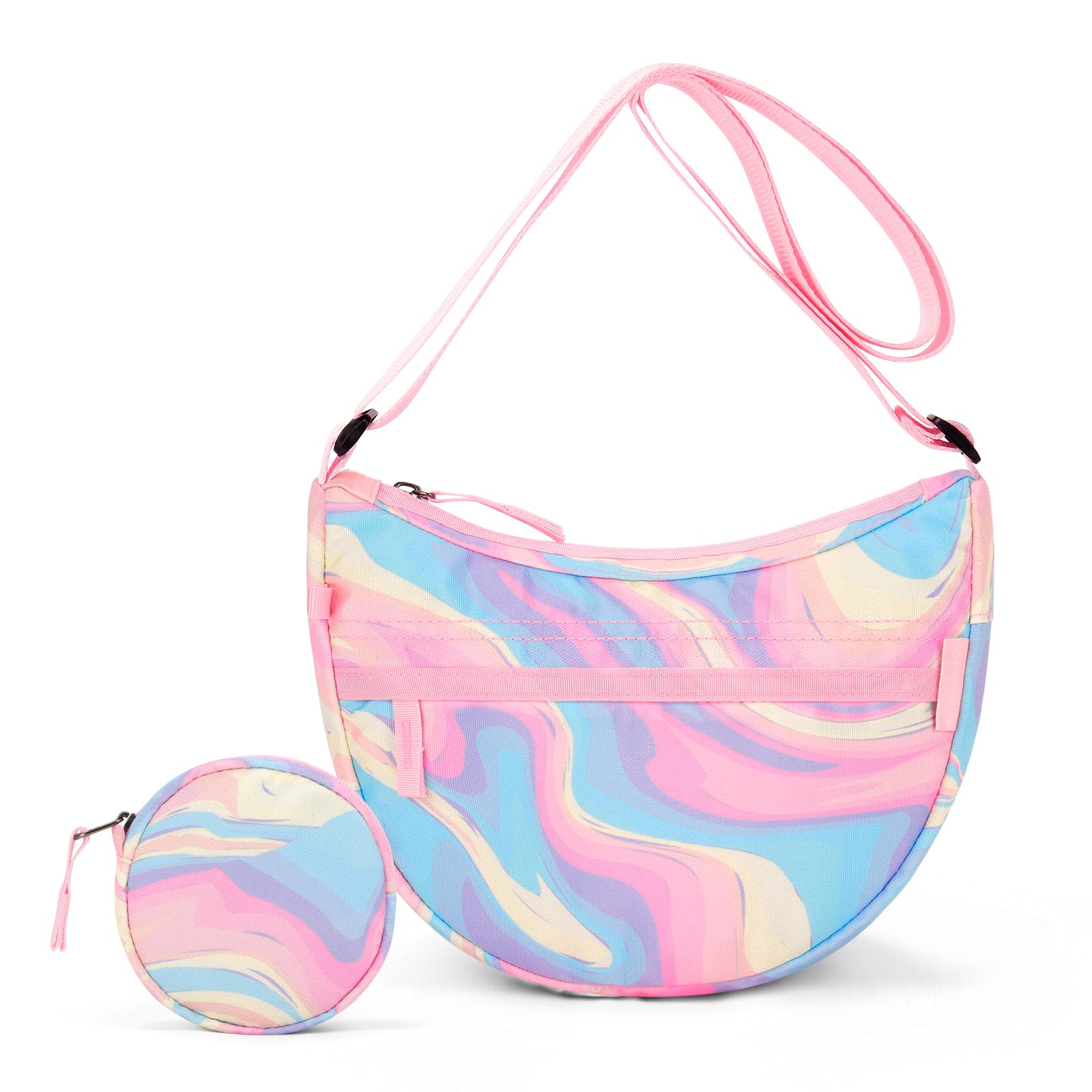 Fluid Colorful Pink Moon Crossbody Purse