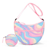 Fluid Colorful Pink Moon Crossbody Purse