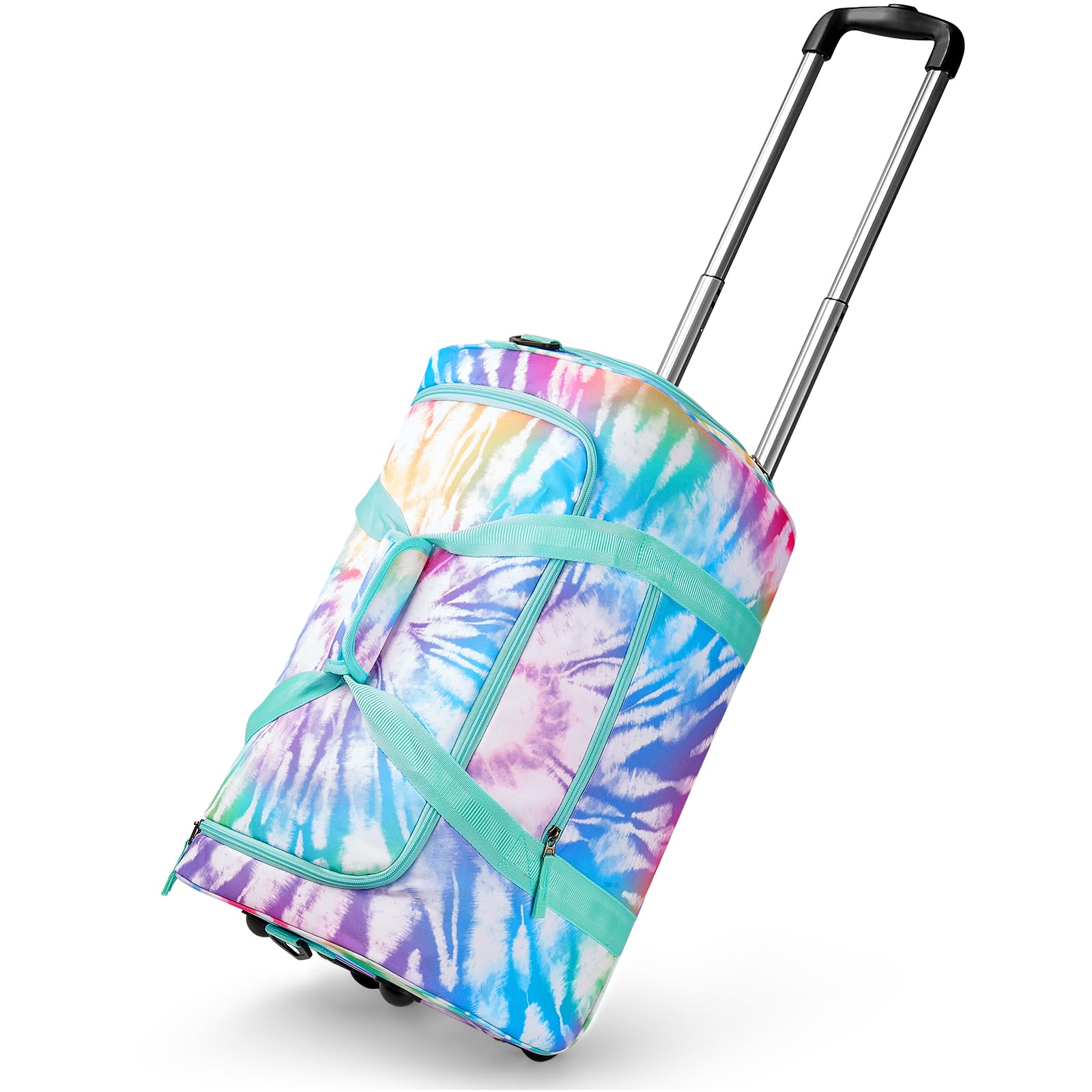 Tie Dye Rainbows Rolling Duffle Bag