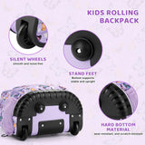 Unicorn Purple Kids Rolling Backpack Set