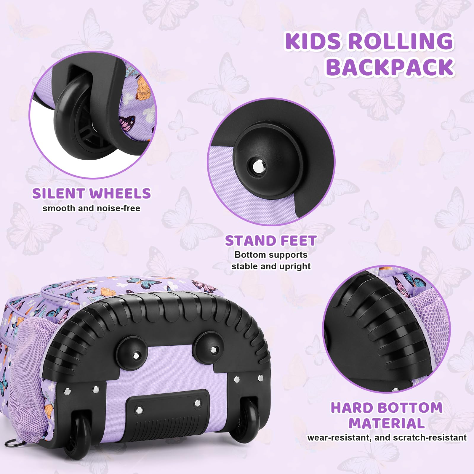 Truck Black Kids Rolling Backpack Set