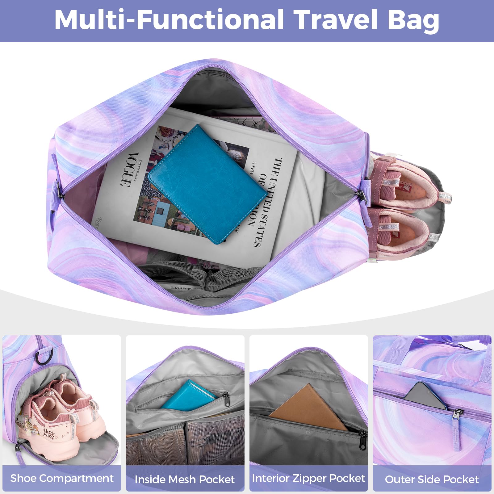 Butterfly Purple Duffle Bag