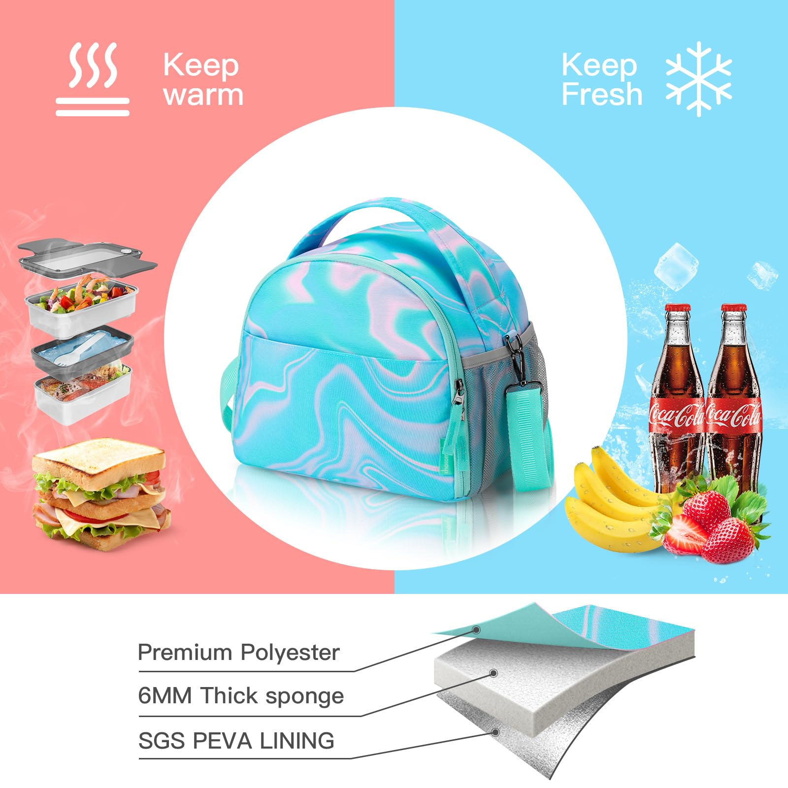 Laser Teal Lunch Bag