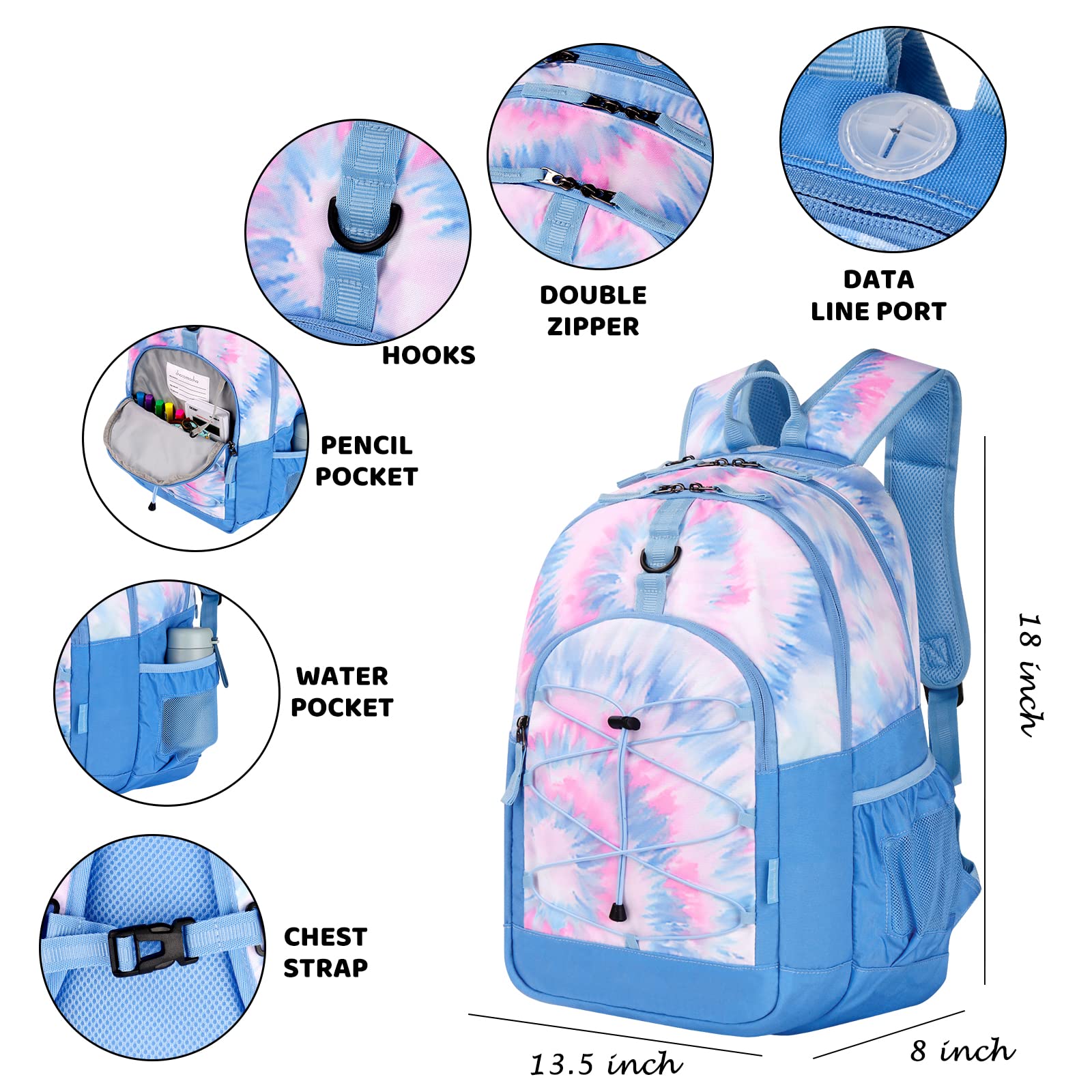 Tie Dye Swirl Blue Backpack