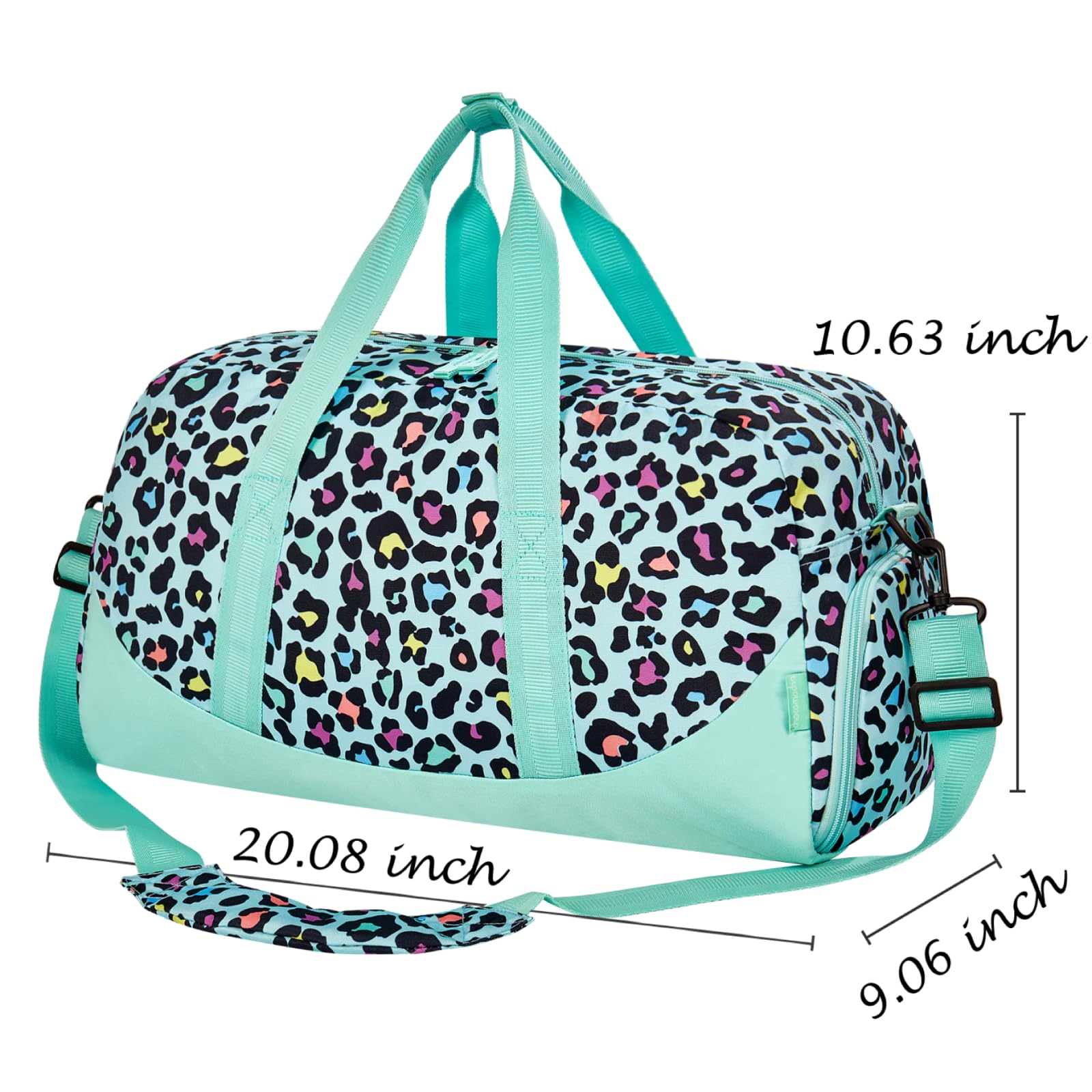 Leopard Teal Duffle Bag