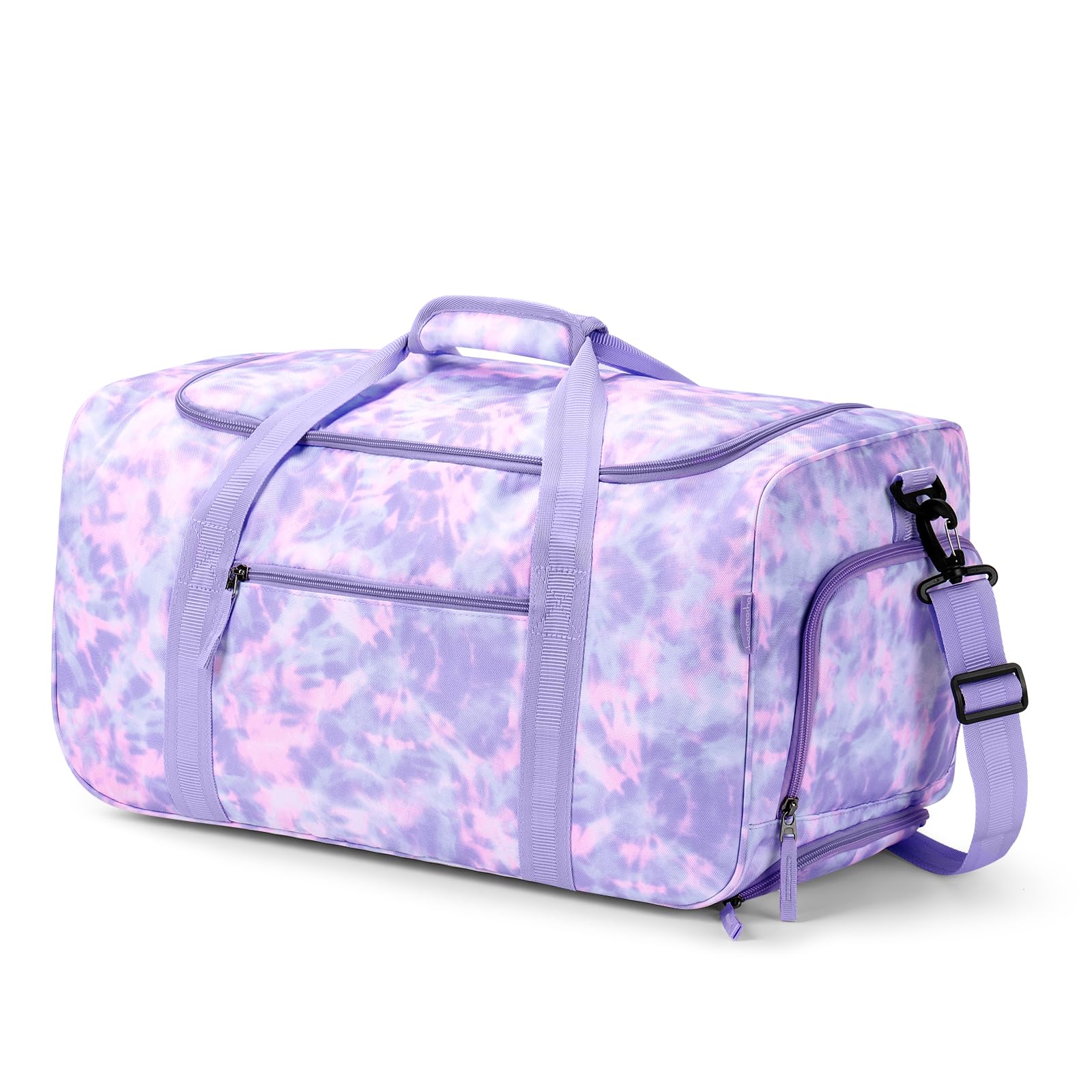 Tie Dye Purple Rolling Duffle Bag