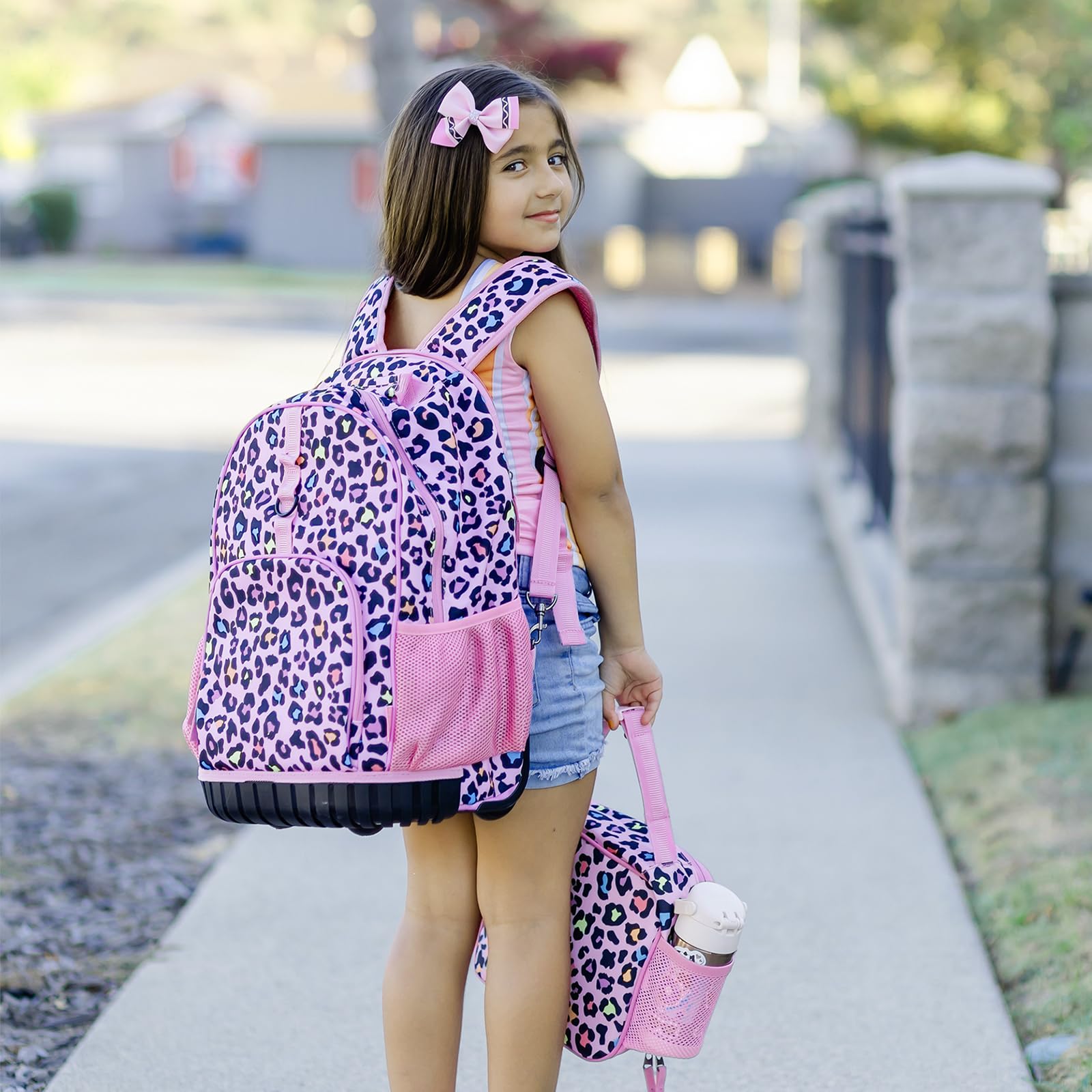 Galaxy Purple Kids Rolling Backpack Set