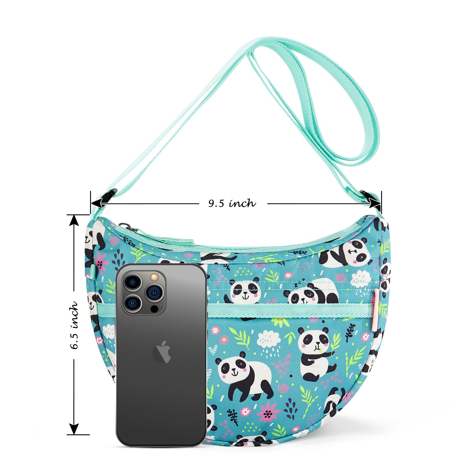 Panda Green Moon Crossbody Purse