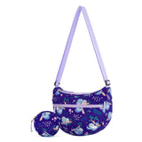 Sloth Purple Moon Crossbody Purse