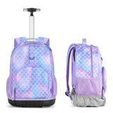 Mermaid Purple Kids Rolling Backpack Set