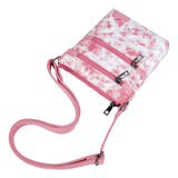 Tie Dye Pink Leather Crossbody Purse