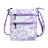 Tie Dye Purple Leather Crossbody Purse