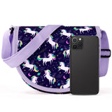 Unicorn Purple Saddle Crossbody Purse