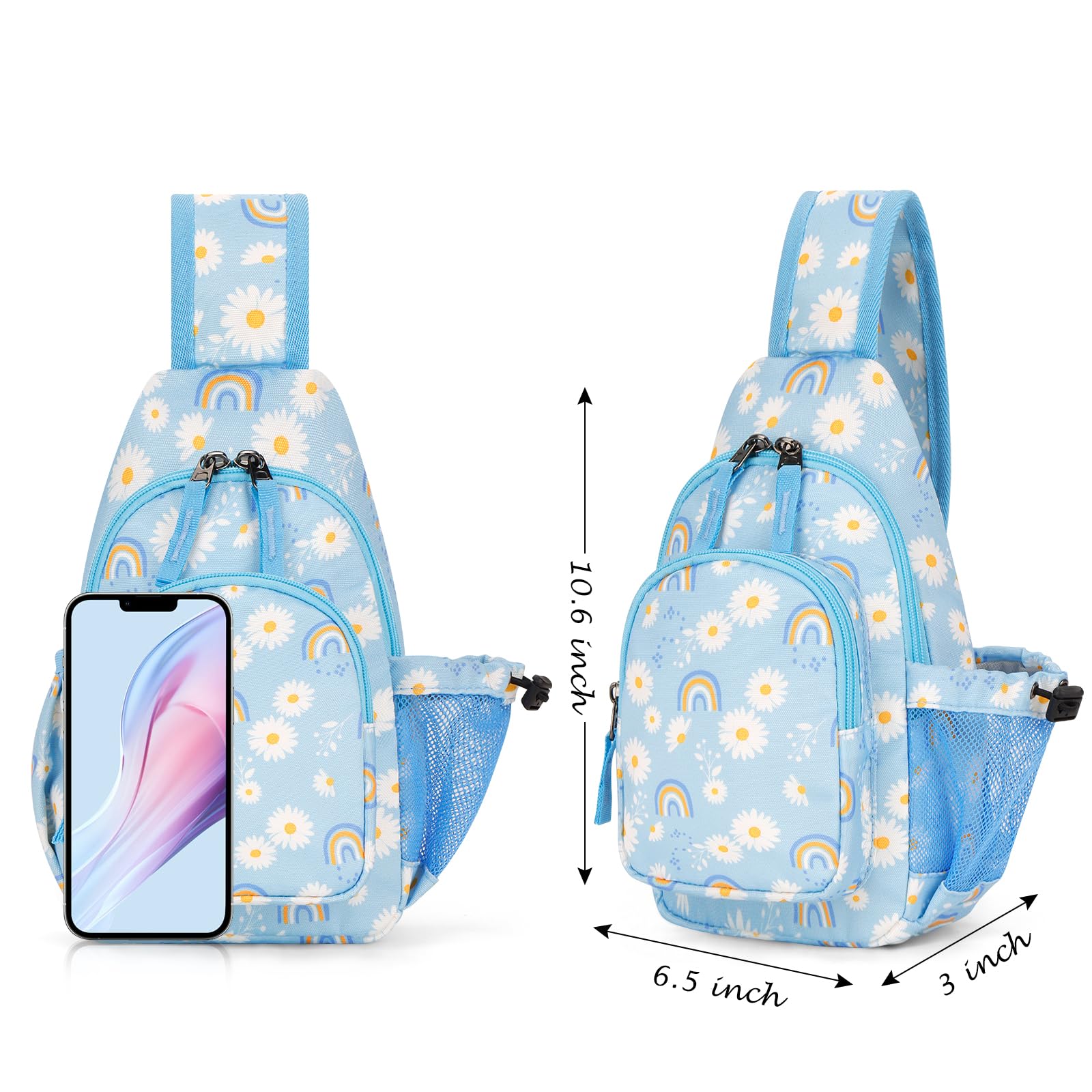 Daisy Blue Sling Crossbody Purse