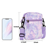 Tie Dye Purple Crossbody Purse Small