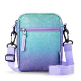 Sparking Gradient Colorful Purple Crossbody Purse Small