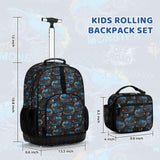 Truck Black Kids Rolling Backpack Set