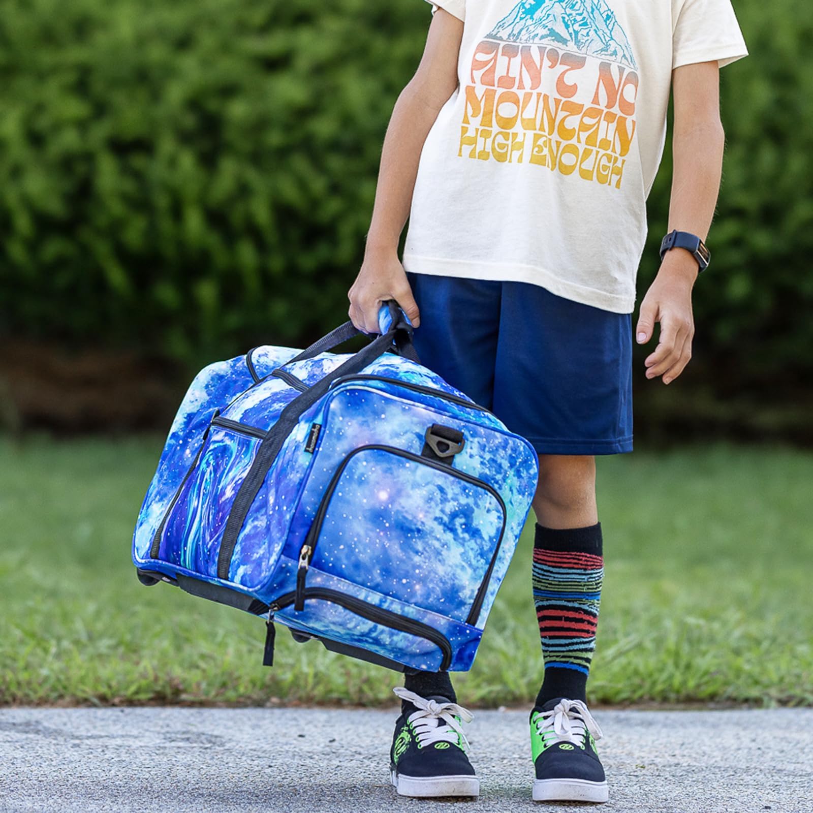 Dinosaur Blue Rolling Duffle Bag